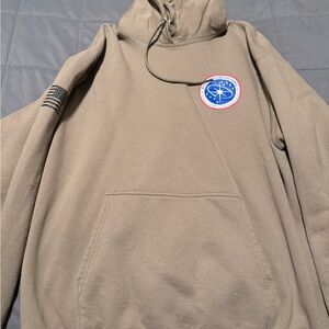 White Sands Missile Range Army Men's Tan Hoodie with Patch and Flag